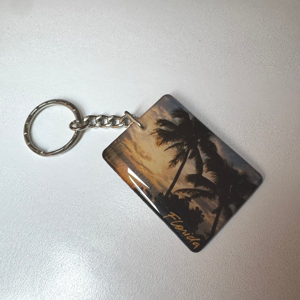 Florida Palm Tree Sunset‎ Souvenir Keychain
